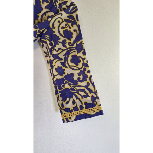 BODEN Floral Embroidered Kaftan Tunic Top Women US 4 Casual Going Out Mom Core - Picture 6 of 6